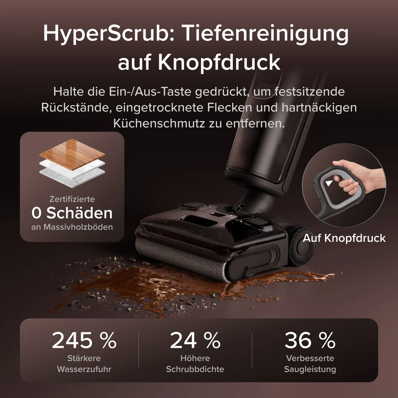 Roborock F25 Pro Turbo Nass-Trocken-Staubsauger mit HyperScrub Tiefenreinigung auf Knopfdruck