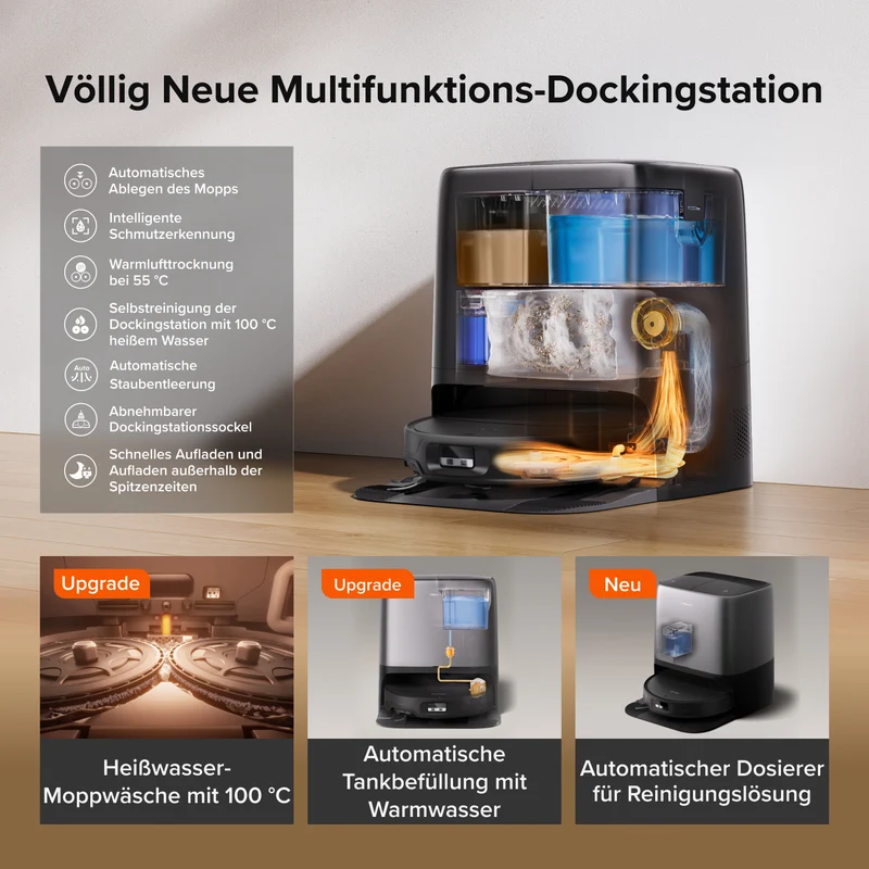Roborock Saros 20 Neo Saug- und Wischroboter mit Heißwasserwischen und intelligenter Dockingstation