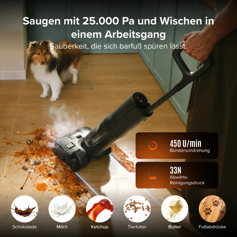 Roborock F25 Steam Nass- und Trockenstaubsauger mit Dampf- und Selbstreinigung mit hoher Temperatur