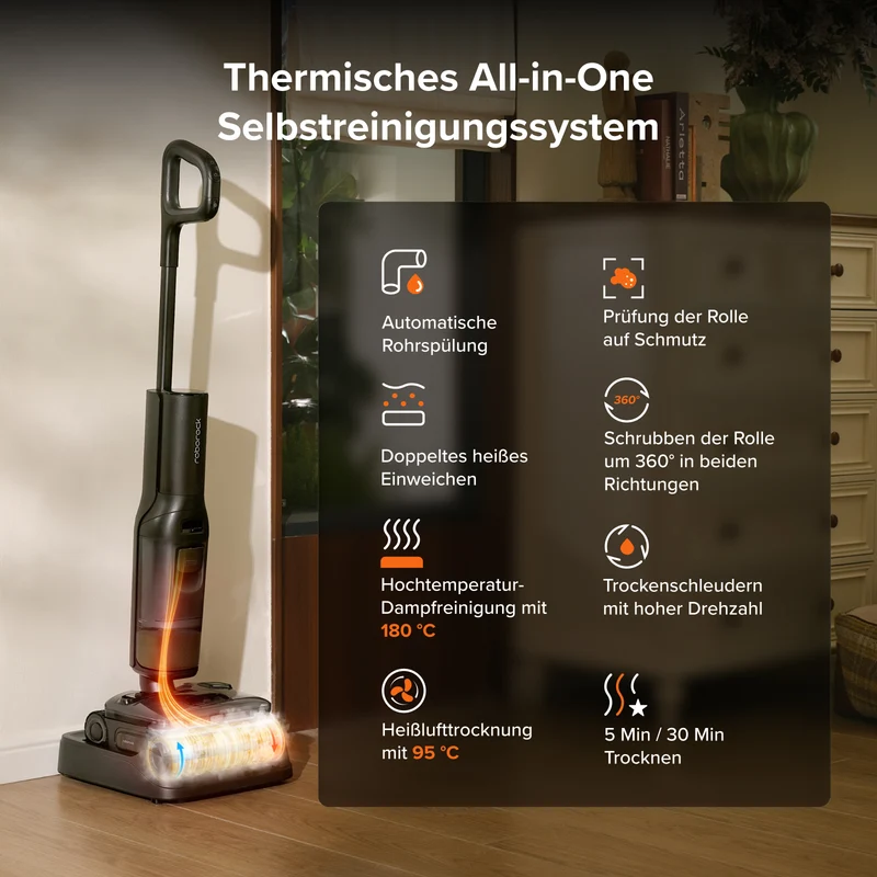 Roborock F25 Steam Nass- und Trockenstaubsauger mit Dampf- und Selbstreinigung mit hoher Temperatur