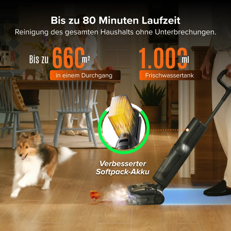 Roborock F25 Steam Nass- und Trockenstaubsauger mit Dampf- und Selbstreinigung mit hoher Temperatur