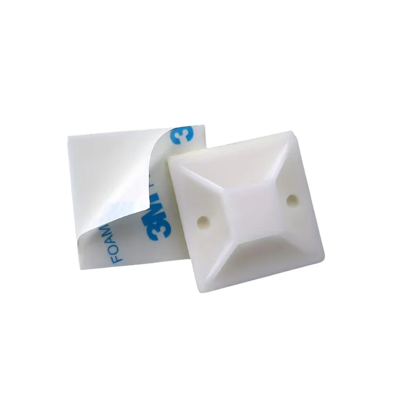 Kabelbinder mit Basis selbstklebend - 25 Stück weiss