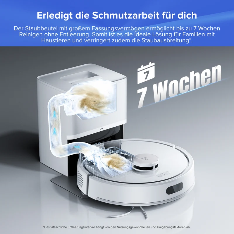 Roborock Q7 L5+ Set Saug- und Wischroboter mit Auto-Entleerungsstation mit zwei zusätzlichen Staubbeuteln