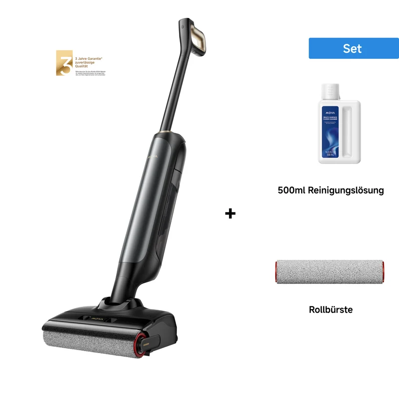MOVA M10 Nass- und Trockensauger + 500ml Reinigungslösung + Rollbürste