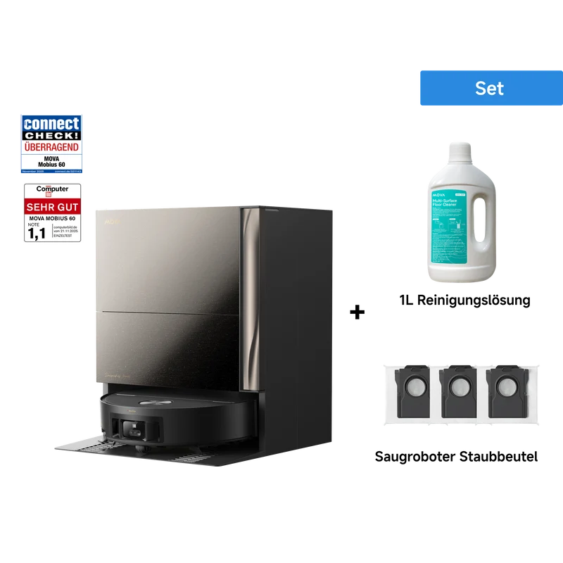 Dreame MOVA MOBIUS 60 Saugroboter + 1L Reinigungslösung + Saugroboter Staubbeutel