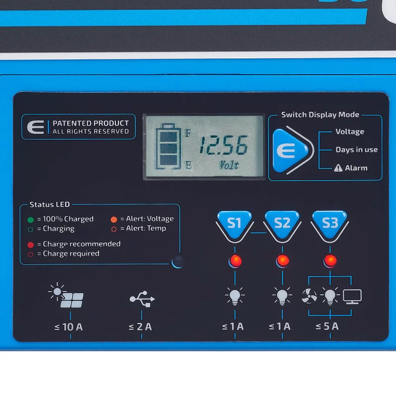 DC 75SC GEL Deep Cycle mit PWM-Ladegerät u. LCD-Anzeige 75Ah