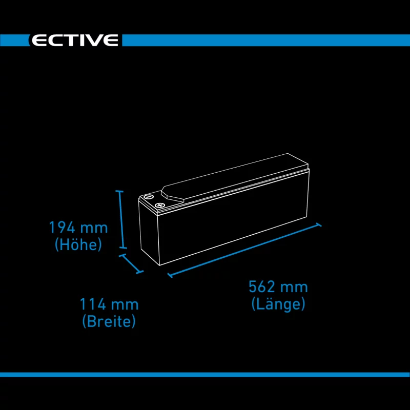 DC 100 GEL Slim 12V Versorgungsbatterie 100Ah