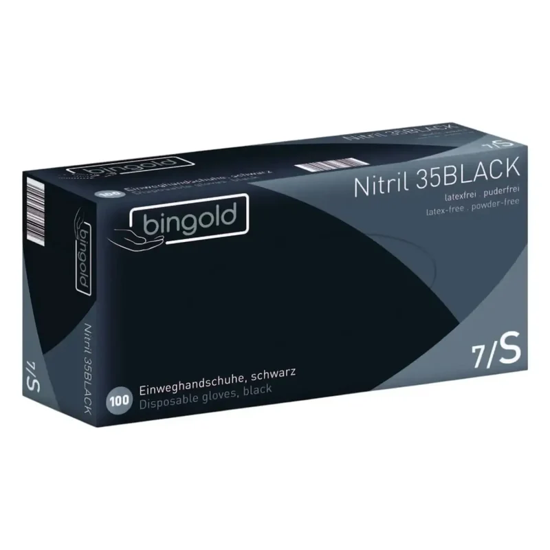 BINGOLD Nitril 35BLACK Einweghandschuhe Schwarz puderfrei 100 Stück