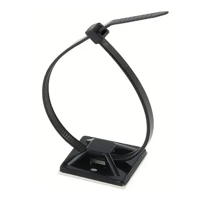 Kabelbinder mit Basis selbstklebend - 25 Stück schwarz