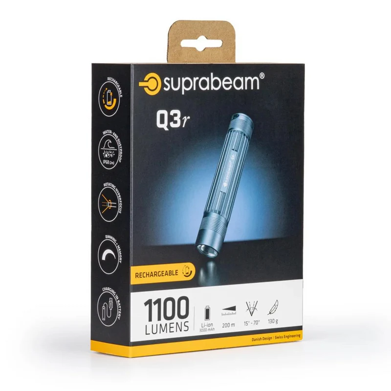 Q3r Akku-Taschenlampe - 1100 Lm