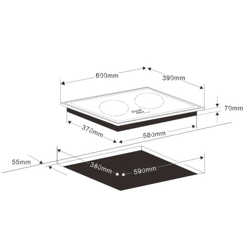 Induktions-Herdplatte IHSBS - 2800W (Einbau)