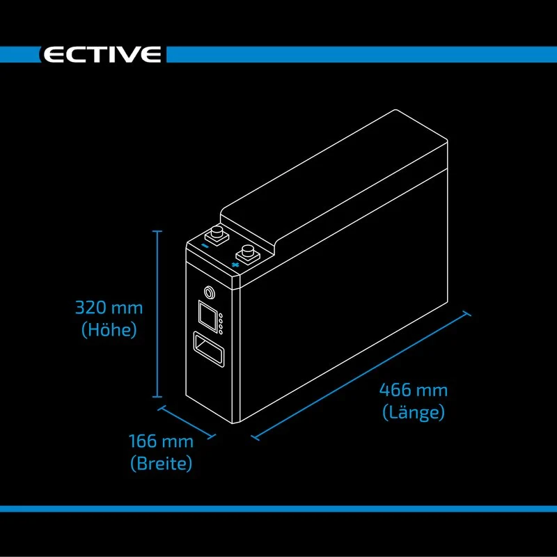 LC 300 Slim LT 12V LiFePO4 Lithium Versorgungsbatterie 300Ah