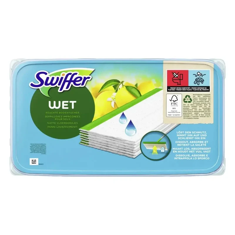 SWIFFER Wet Feuchte Bodenreinigungstücher Zitrone 12 Stück