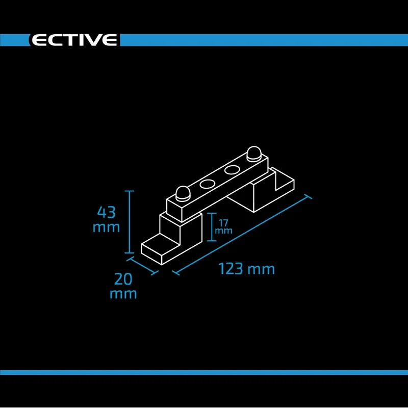 Stromverteilerschiene 2-fach 150A DC/AC