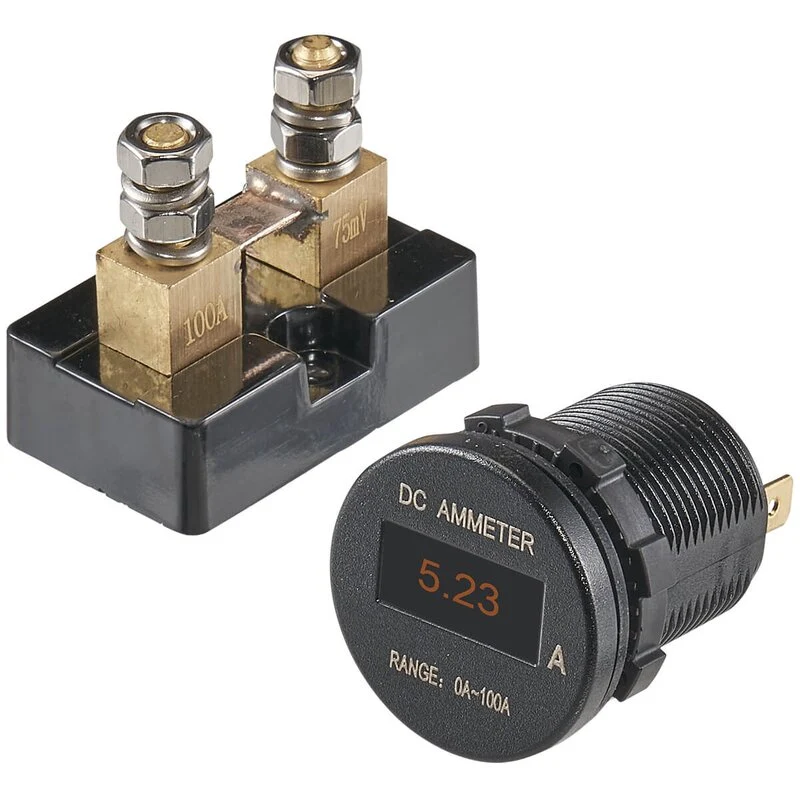 Amperemeter mit Shunt: Für 12 oder 24-V-System Anzeige zu Messung von Lade- oder Entladestrom