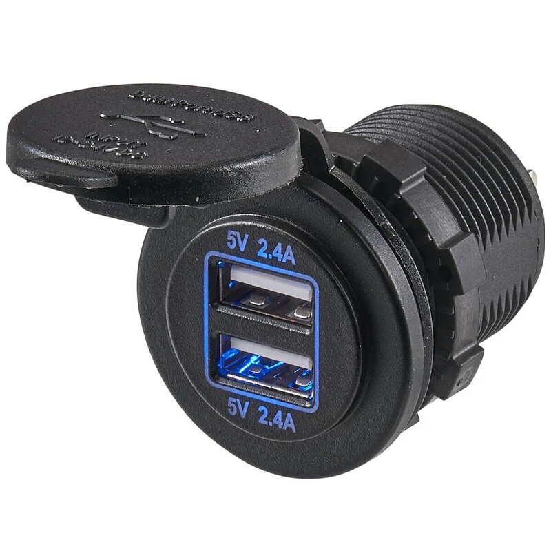 Dual LED USB-Einbaubuchse 5V 2,4A