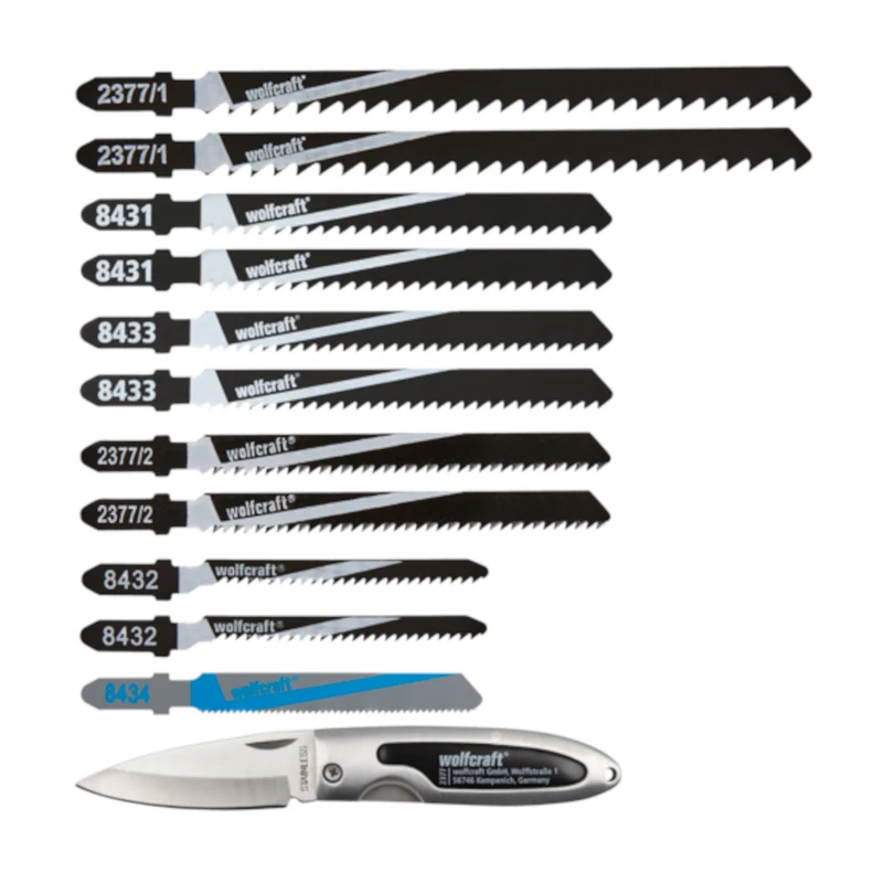 Wolfcraft Stichsägeblätter‑Set T‑Schaft 12‑teilig