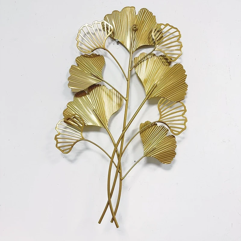 Dekorative Metall Ginkgo Wand Skulptur Karnz