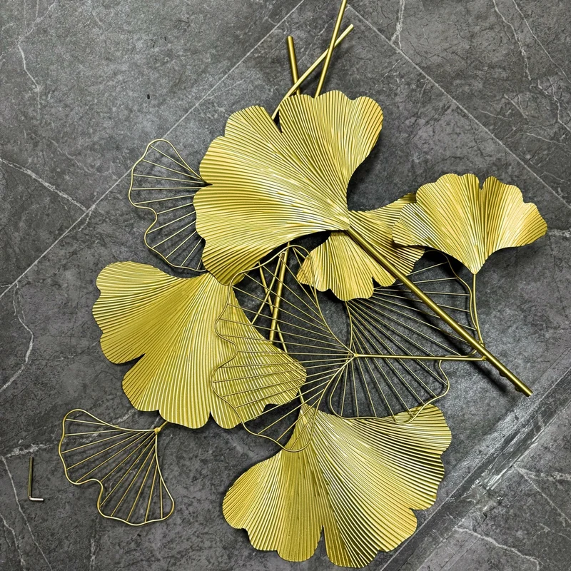 Dekorative Metall Ginkgo Wand Skulptur Karnz