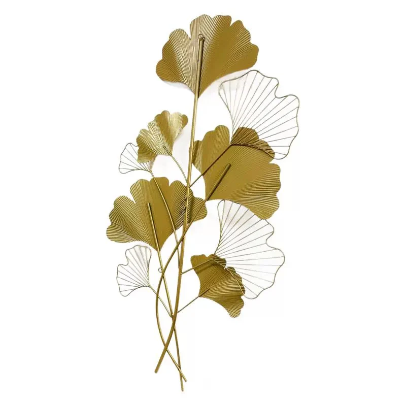 Dekorative Metall Ginkgo Wand Skulptur Karnz