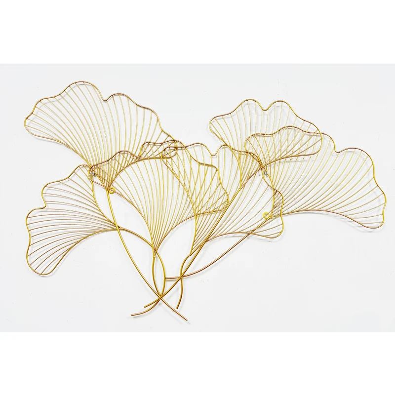 Dekorative Metall Ginkgo Blatt Wandkunst Karnz