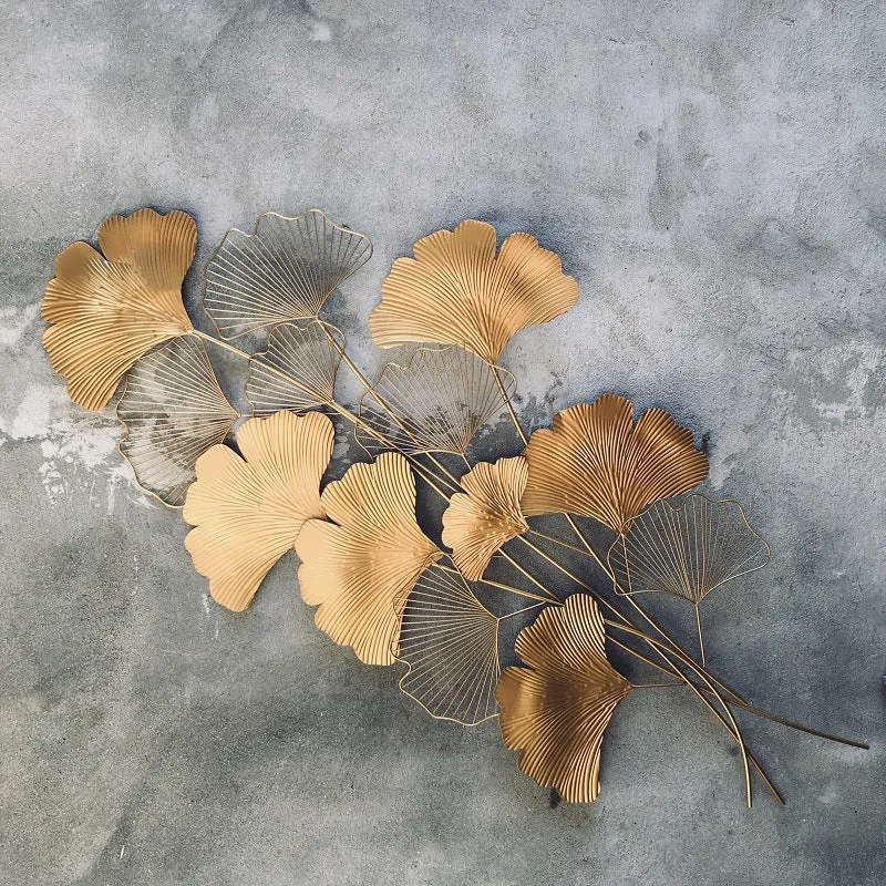 Zeitgenössische Ginkgo-Blatt-Wandskulptur Karnz