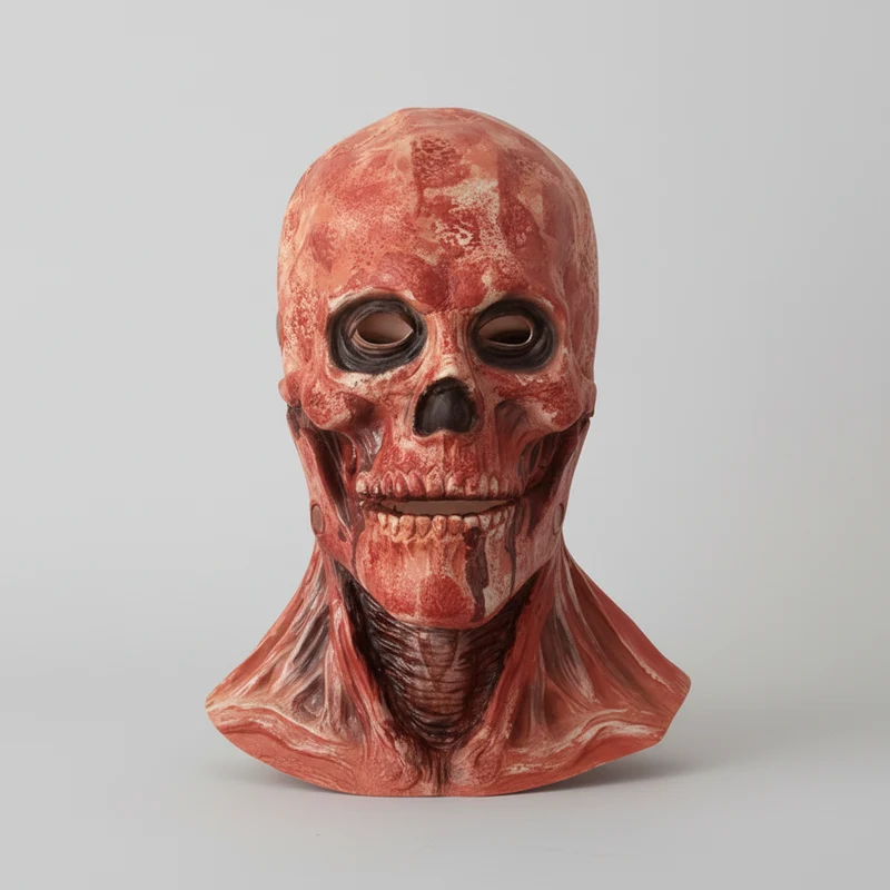 Halloween Full-Head Clown and Skull Mask Costume Double-Layer Latex Fancy Dress