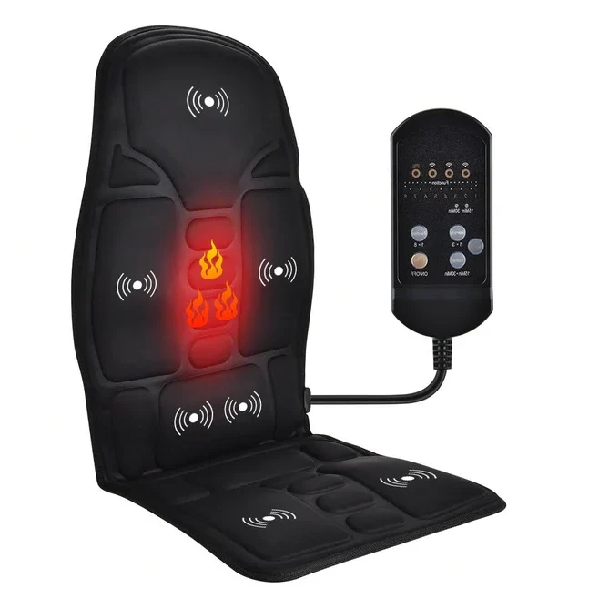 Heated Massage Seat Cushion with Multi-Zone Back Massage for Chair or Bed