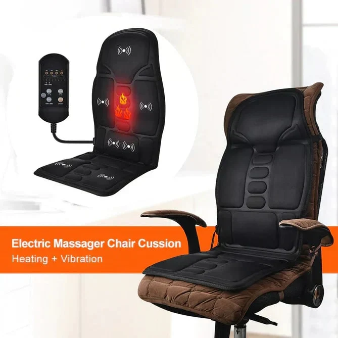 Heated Massage Seat Cushion with Multi-Zone Back Massage for Chair or Bed
