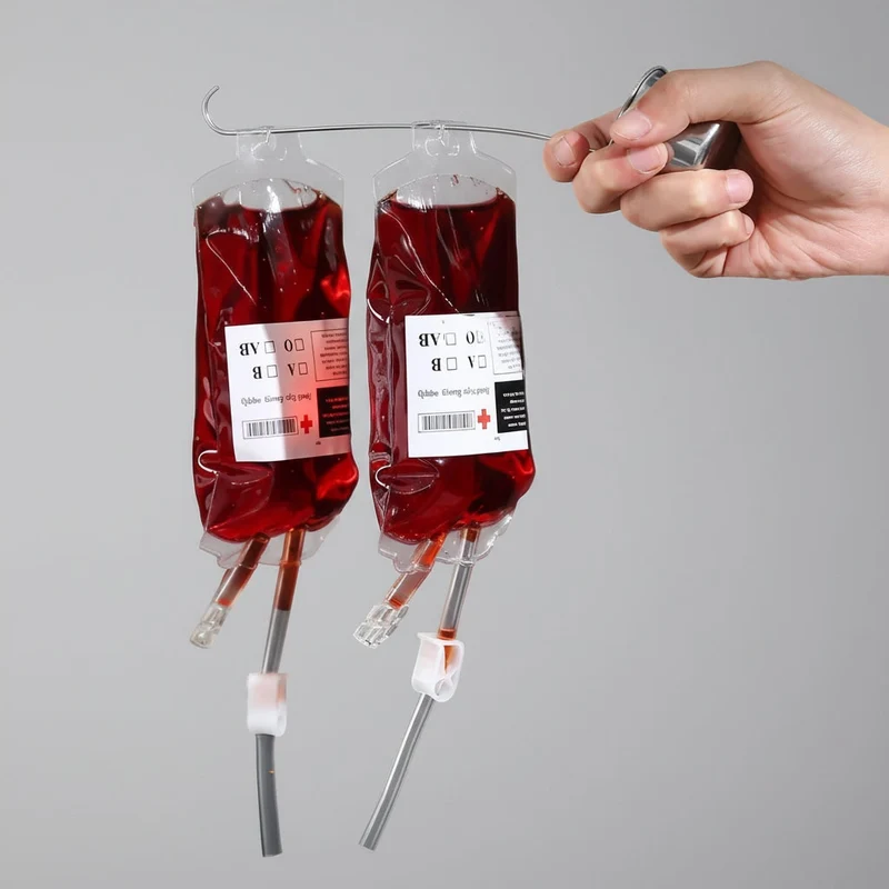 Halloween Blood Bag Party Decoration with Label and Filling Syringe