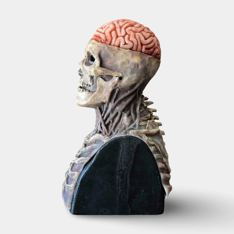 Halloween Latex Skull Mask with Skeleton and Exposed Brain for Costumes