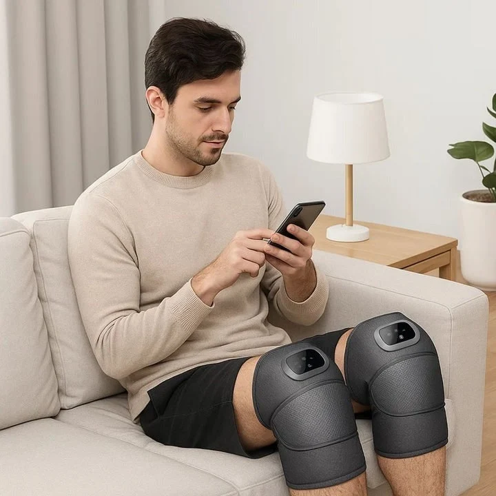 Wireless Knee Massager with Heating and Vibrations, USB-C