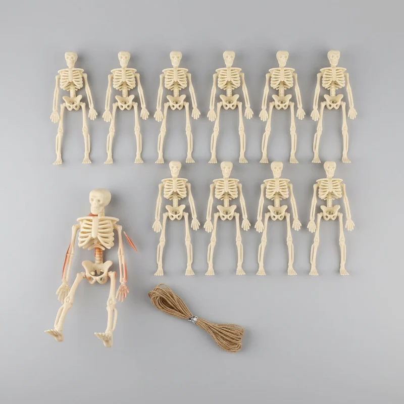 Halloween Miniature Moving Skeleton Decorations with Hanging String