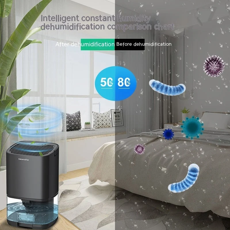 Mini Air Dehumidifier for Home with Water Tank, Compact Compressor Dehumidification