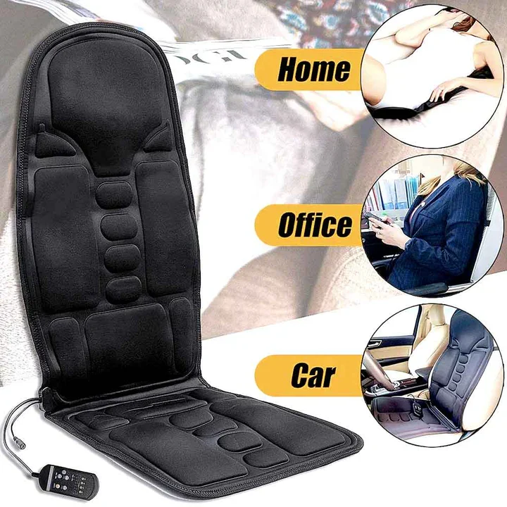Massaging Seat Cover for Armchairs and Cars with Heating, Remote Control, and Segmental Vibrations