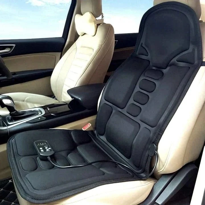Massaging Seat Cover for Armchairs and Cars with Heating, Remote Control, and Segmental Vibrations