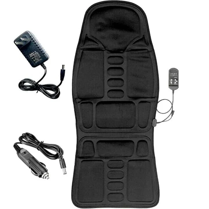 Massaging Seat Cover for Armchairs and Cars with Heating, Remote Control, and Segmental Vibrations