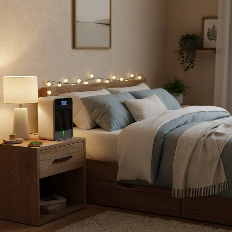Home Air Dehumidifier with LED Touch Panel and 1500ml Compressor Tank