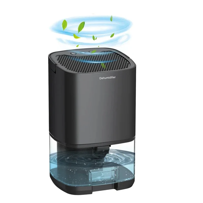 Air Dehumidifier with Moisture Removal and Ionization, 1000ml Tank, LED Night Light