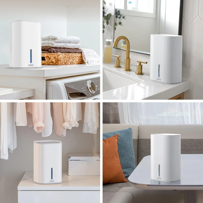 Mini Compact Air Dehumidifier and Moisture Absorber with Water Tank for Home, Small Size