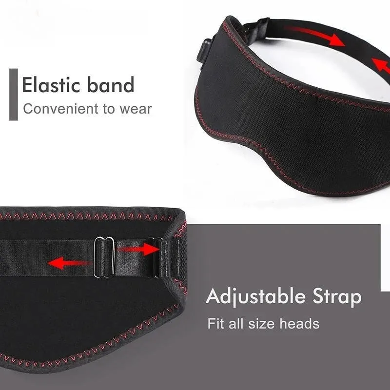 USB-Heated Headband with Massage, Flexible for Sleeping, Adjustable, Men’s Hair