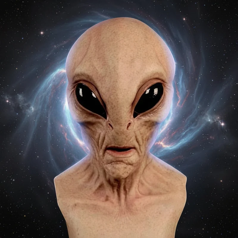 Realistic Full-Head Alien Latex Halloween Mask