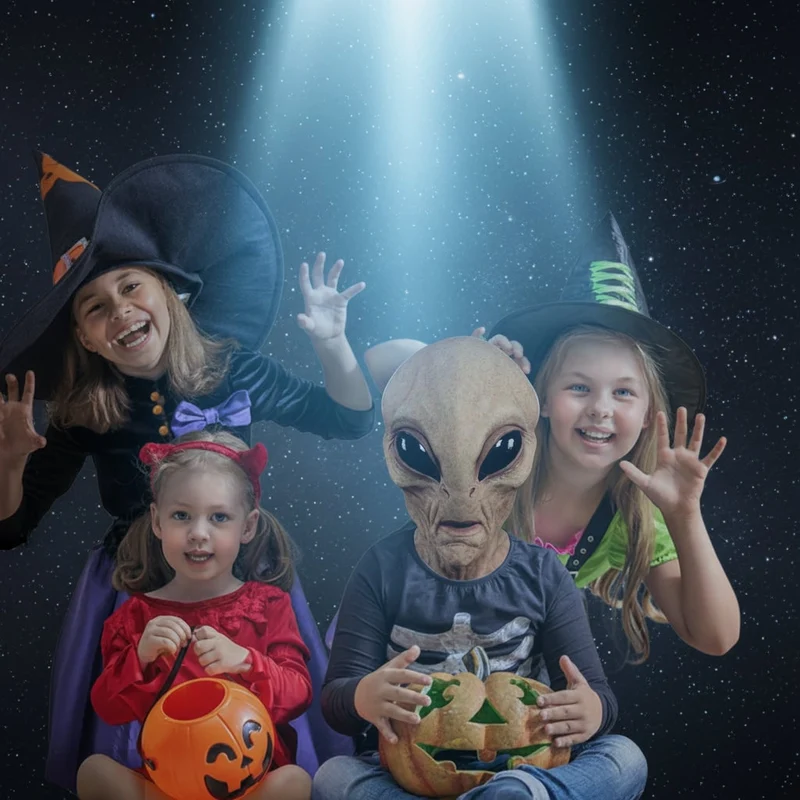 Realistic Full-Head Alien Latex Halloween Mask