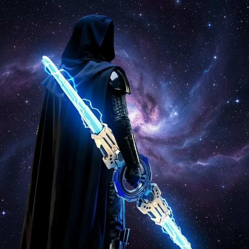 Halloween Light Saber Toy with Retractable Blades and LED Lighting