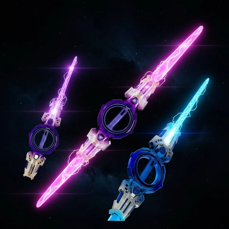 Halloween Light Saber Toy with Retractable Blades and LED Lighting
