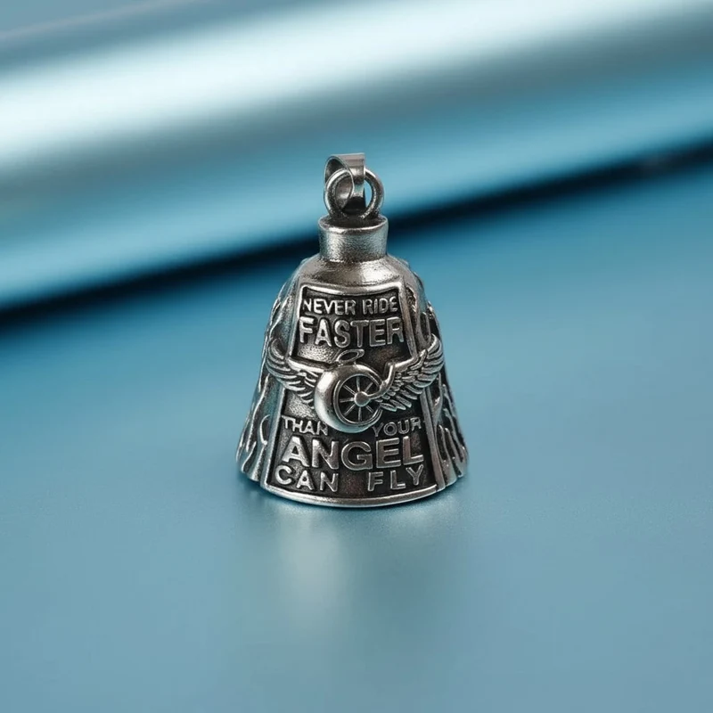 Halloween Decorative Angel Motorcycle Bell with a Scary Engraving for a Party