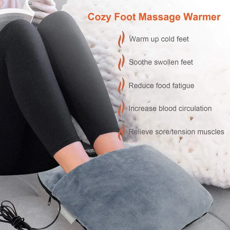 Electric Foot Warmer with USB Vibration Massage and 3 Modes