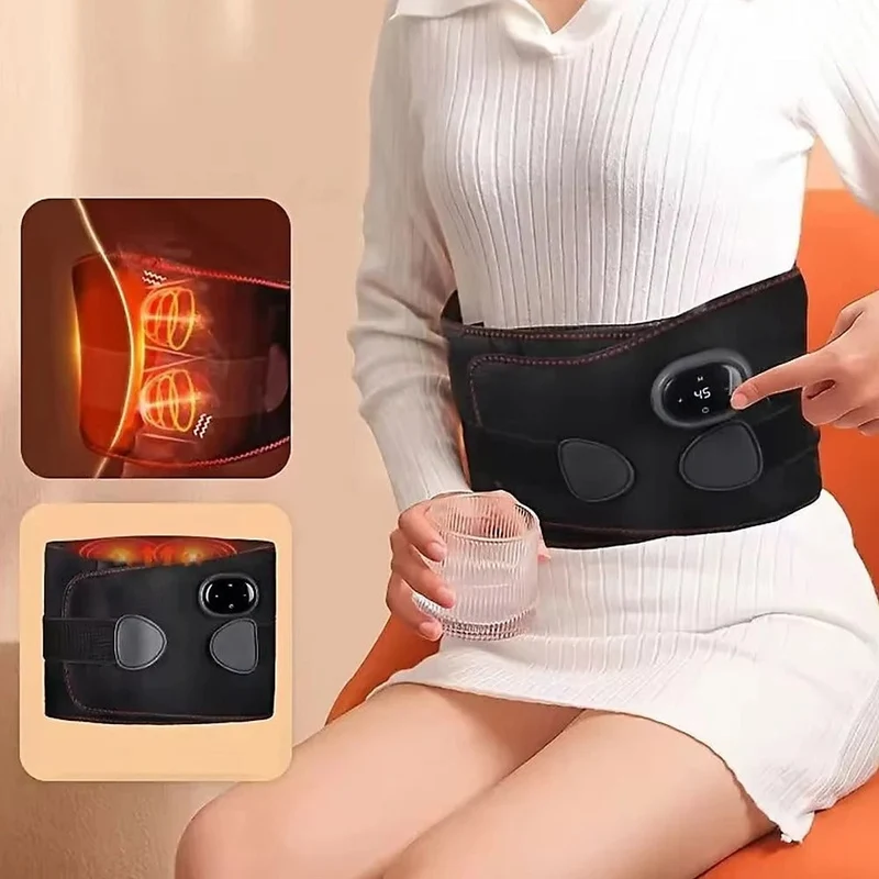 Wireless Heating and Massage Back Belt with LED Display and USB-C