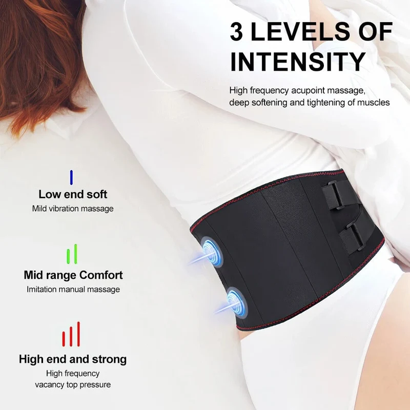 Wireless Heating and Massage Back Belt with LED Display and USB-C
