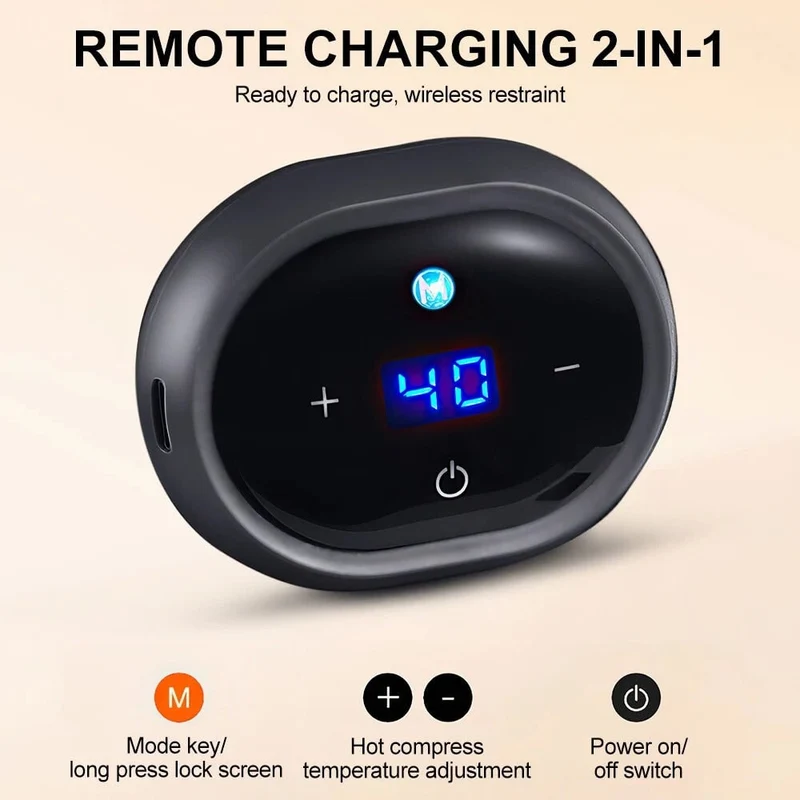 Wireless Heating and Massage Back Belt with LED Display and USB-C